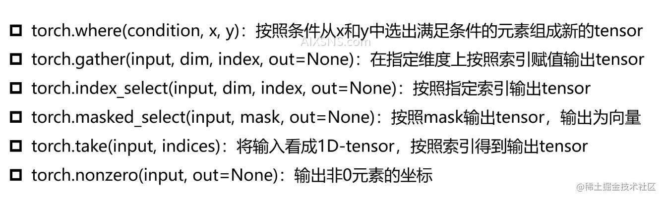 张量裁剪、索引与数据筛选、组合与拼接、切片