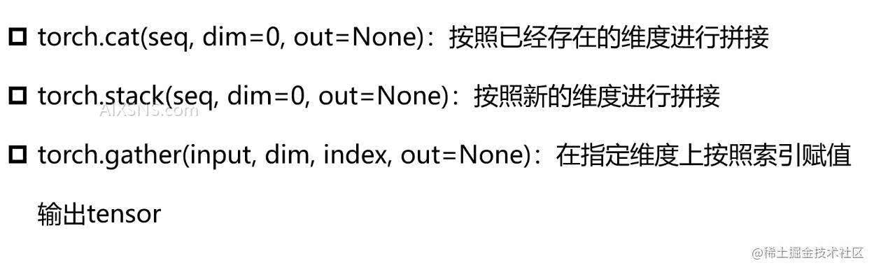 张量裁剪、索引与数据筛选、组合与拼接、切片